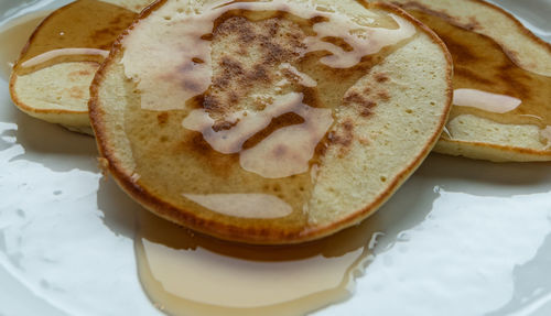 High angle view of cake in plate