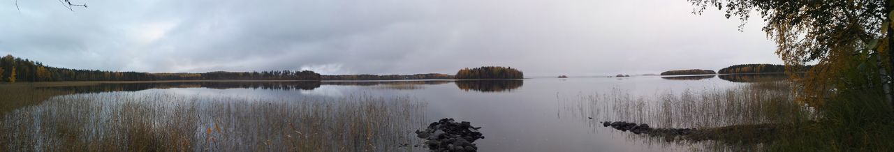 Panoramic view of lake against sky