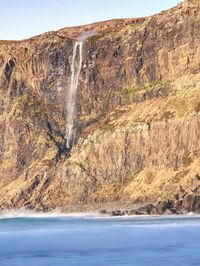 Stunning view of the waterfall of talisker on the isle of skye in scotland