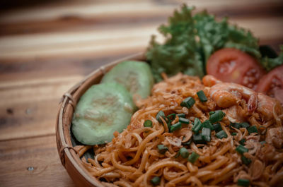 Close-up of food served in plate