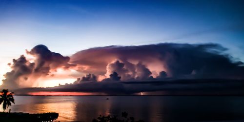 Scenic view of calm sea at sunset