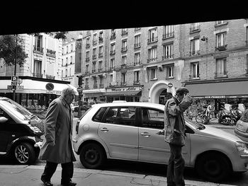 Cars parked on street