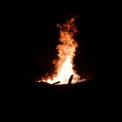 Close-up of bonfire at night