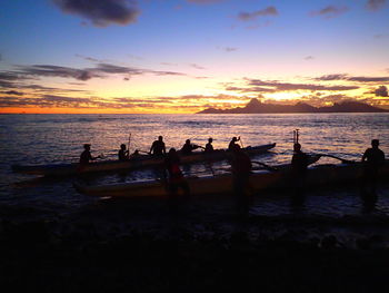 Scenic view of sea at sunset