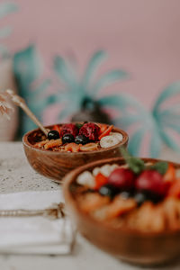 Close-up of food on table