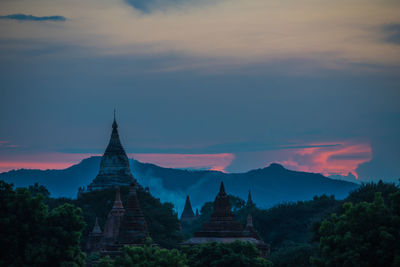 View of pagoda against cloudy sky