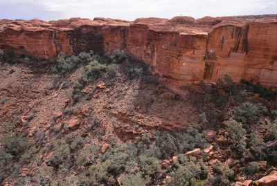 Scenic view of rocky mountains against sky