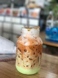 Close-up of drink on table