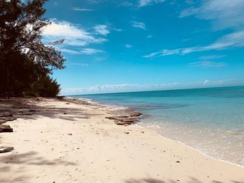 Scenic view of beach against sky