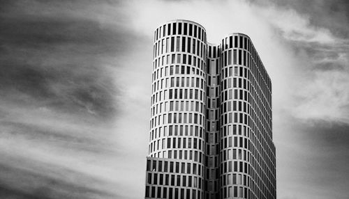 Low angle view of modern building against sky