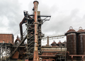 Low angle view of abandoned factory