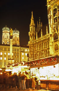 Illuminated city at night