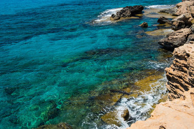 High angle view of sea