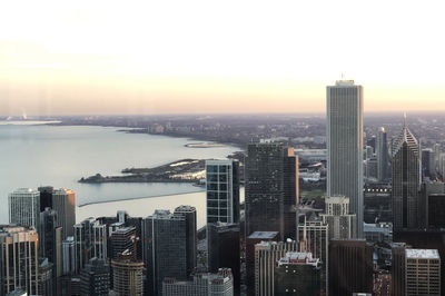 Aerial view of buildings in city