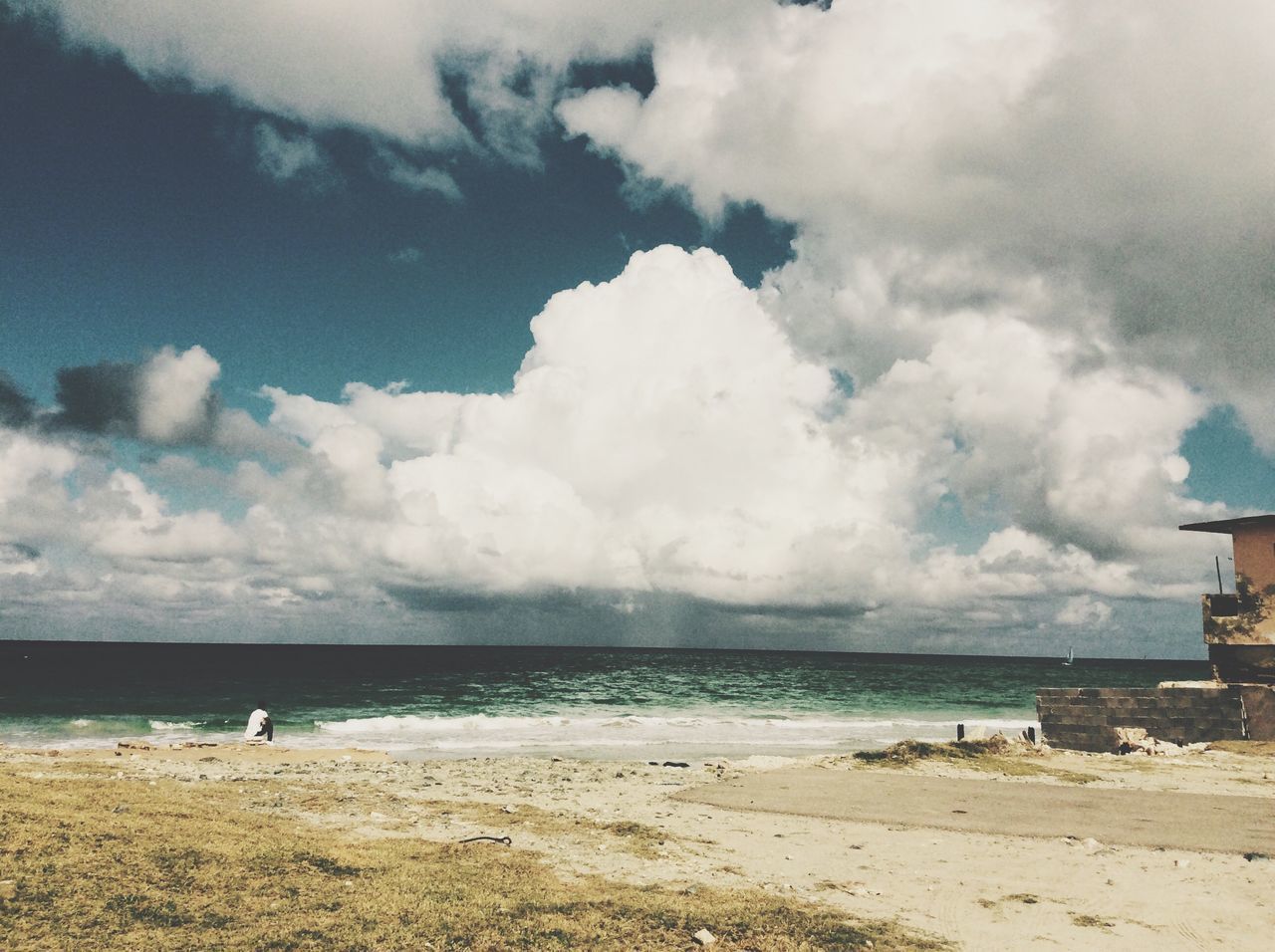 SCENIC VIEW OF SEA AGAINST CLOUDY SKY