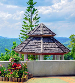 House by building against sky