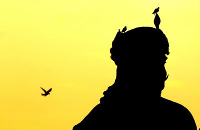 Silhouette of man against sky