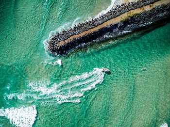 Close-up of sea waves on beach