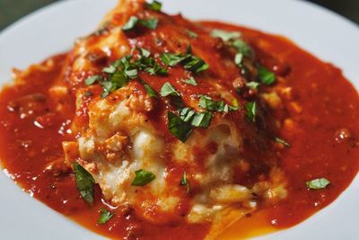 Close-up of food in plate