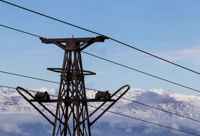 Low angle view of power lines