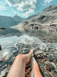 Lake with the mountain view 