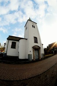 Low angle view of church against sky