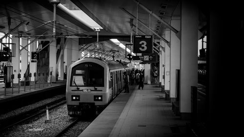 Train at railroad station platform