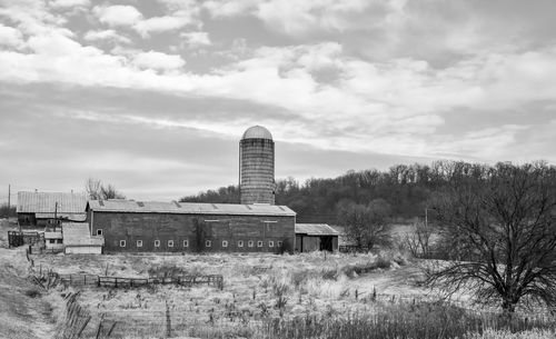 Landscape of  barn in farm country