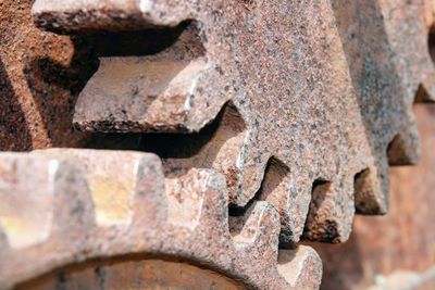 Close-up of rusty metal sculpture