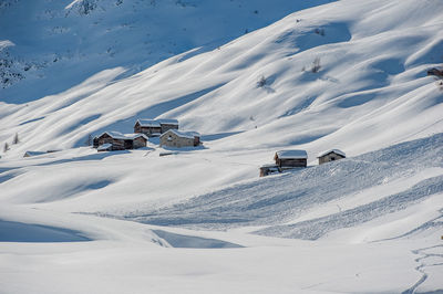 Scenic view of snow covered landscape