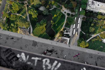 High angle view of road