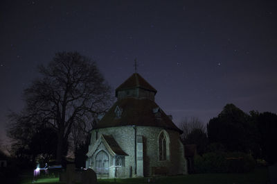 View of cathedral against sky at night