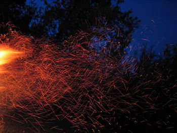 Illuminated lights at night