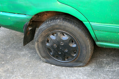 Car parked on wet street