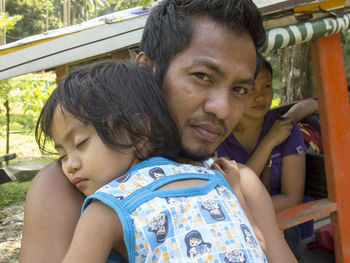 Portrait of happy friends