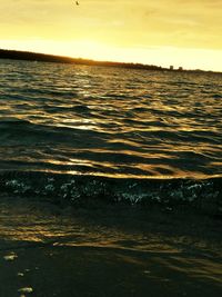 Scenic view of sea during sunset