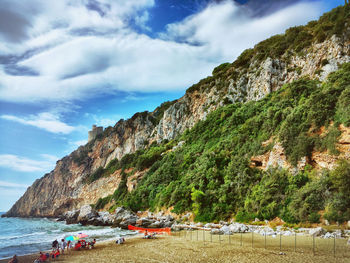 Scenic view of beach against sky