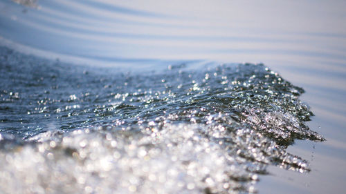 Beautiful wave on the sea with bubble background and texture