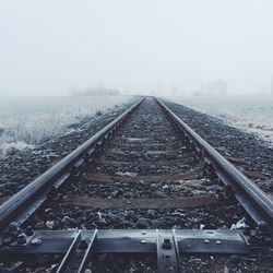 Railroad tracks in winter