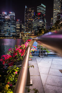 Illuminated city at night