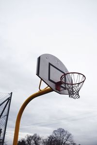 Low angle view of basketball hoop against sky