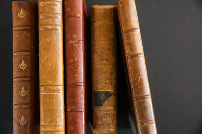 Close-up of old books