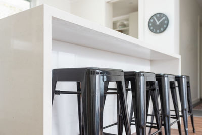 Close-up of empty chairs at home