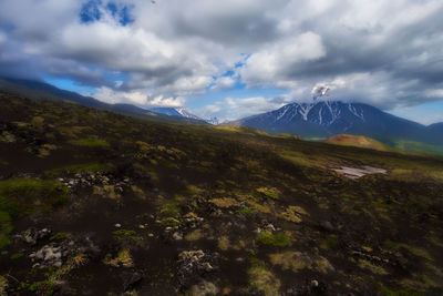 Scenic view of mountains against sky