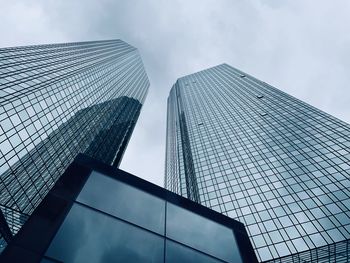 Low angle view of skyscraper against sky