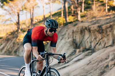 Man riding bicycle