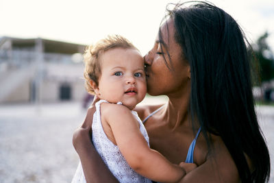 Portrait of mother and daughter