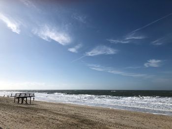 Scenic view of beach against sky