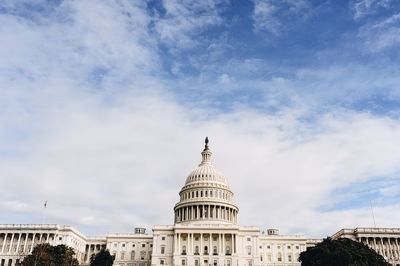 Low angle view of government building against sky