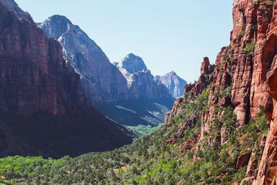 Scenic view of mountains against clear sky